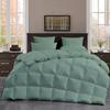 All Season, Down Alternative Comforter Sets 5PCs, Twin XL Size(68"X92") 100% Organic Cotton Cover, 1000 TC, Duvet Insert 600 GSM, Corner TABS, Warmth,Fluffy, Moss view 1