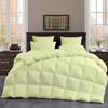 All Season, Down Alternative Comforter Sets 5PCs, Twin Size(68"X90") 100% Organic Cotton Cover, 1000 TC, Duvet Insert 600 GSM, Corner TABS, Warmth,Fluffy, Ivory view 1
