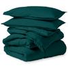All Season, Down Alternative Comforter Sets 5PCs, EXPANDED Queen(92"X92") 100% Organic Cotton Cover, 1000 TC, Duvet Insert 600 GSM, Corner TABS, Warmth,Fluffy, Teal view 2