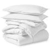 All Season, Down Alternative Comforter Sets 5PCs, Super King Plus(120"X120") 100% Organic Cotton Cover, 1000 TC, Duvet Insert 600 GSM, Corner TABS, Warmth,Fluffy, White view 2