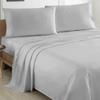 100% Organic Cotton Sheet Set 4 Piece- California King - 72" X 84"- Silver Grey Solid 400 Thread Count Sheets with All-Around Elastic for Fitted Sheet Upto 18''- 20'' Inch Deep Pocket view 1
