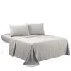 100% Organic Cotton Sheet Set 4 Piece- California King - 72" X 84"- Silver Grey Solid 400 Thread Count Sheets with All-Around Elastic for Fitted Sheet Upto 18''- 20'' Inch Deep Pocket view 2