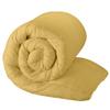 All Season, Down Alternative Comforter Sets 5PCs, Oversize Queen(98"X98") 100% Organic Cotton Cover, 1000 TC, Duvet Insert 600 GSM, Corner TABS, Warmth,Fluffy, Gold view 3