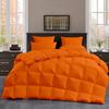 All Season, Down Alternative Comforter Sets 5PCs, California King(96"X102") 100% Organic Cotton Cover, 1000 TC, Duvet Insert 600 GSM, Corner TABS, Warmth,Fluffy, Orange view 1