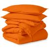 All Season, Down Alternative Comforter Sets 5PCs, California King(96"X102") 100% Organic Cotton Cover, 1000 TC, Duvet Insert 600 GSM, Corner TABS, Warmth,Fluffy, Orange view 2