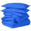All Season, Down Alternative Comforter Sets 5PCs, Super King(96"X104") 100% Organic Cotton Cover, 1000 TC, Duvet Insert 600 GSM, Corner TABS, Warmth,Fluffy, Royal Blue view 2