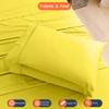100% Organic Cotton Twin XL - 39" X 80"- Yellow Solid 4-Piece Sheet Set 500 Thread Count Breathable and Comfortable, Fits Mattress Up to 8-10 inches Deep Pocket view 3