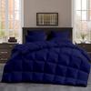 All Season, Down Alternative Comforter Sets 5PCs, Regular King(90"X102") 100% Organic Cotton Cover, 1000 TC, Duvet Insert 600 GSM, Corner TABS, Warmth,Fluffy, Navy Blue view 1