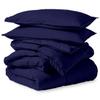 All Season, Down Alternative Comforter Sets 5PCs, Regular King(90"X102") 100% Organic Cotton Cover, 1000 TC, Duvet Insert 600 GSM, Corner TABS, Warmth,Fluffy, Navy Blue view 2