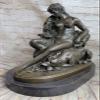 EUROPEAN BRONZE Art Crafts Indoor Decorations Statue Girl Dog Bronze Sculpture Fisher Arts Gift Artwork Gift Home Figurine view 1