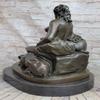 EUROPEAN BRONZE Art Crafts Indoor Decorations Statue Girl Dog Bronze Sculpture Fisher Arts Gift Artwork Gift Home Figurine view 3