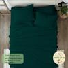 1000 Thread Count 100% Organic GOTS Certified Cotton, 12-Inch Deep-Pocket, Luxury Breathable 5-Piece Bed Sheet Set (1 Flat Sheet, 2 Fitted Sheet, 2 Pillow Covers) - Split King, Teal Blue view 4
