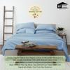 1000 Thread Count 100% Organic GOTS Certified Cotton, 12-Inch Deep-Pocket, Luxury Breathable 4-Piece Bed Sheet Set (1 Flat Sheet, 1 Fitted Sheet, 2 Pillow Covers) - Queen-XL, Light Blue view 2