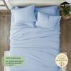 1000 Thread Count 100% Organic GOTS Certified Cotton, 12-Inch Deep-Pocket, Luxury Breathable 4-Piece Bed Sheet Set (1 Flat Sheet, 1 Fitted Sheet, 2 Pillow Covers) - Queen-XL, Light Blue view 4