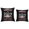 14 Year Old Made In Vintage 2009 14th Flowers Birthday Gifts Throw Pillow view 3
