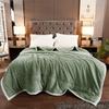 Sherpa Fleece Blanket Thick Fluffy Blankets and Throws - Warm Soft Stripe Flannel Blanket for Bed, Sofa, Couch, Chair - Fuzzy Plush Reversible Fall Winter Blanket ( Color : Green , Size : 100x150cm ) view 1