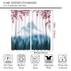 Cherry Blossom Curtains,Japan Fuji Mountain Forest Red Cherry Blossom Curtains Bedroom Living Room Kitchen Blackout Decorative Curtains 84x84in view 2
