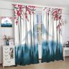 Cherry Blossom Curtains,Japan Fuji Mountain Forest Red Cherry Blossom Curtains Bedroom Living Room Kitchen Blackout Decorative Curtains 84x84in view 4