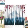 Cherry Blossom Curtains,Japan Fuji Mountain Forest Red Cherry Blossom Curtains Bedroom Living Room Kitchen Blackout Decorative Curtains 42x45 Inch view 3