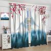 Cherry Blossom Curtains,Japan Fuji Mountain Forest Red Cherry Blossom Curtains Bedroom Living Room Kitchen Blackout Decorative Curtains 42x45 Inch view 4