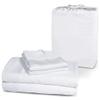 1000 Thread Count 100% Organic GOTS Certified Cotton, 15-Inch Deep-Pocket, Luxury Breathable 4-Piece Bed Sheet Set (1 Flat Sheet, 1 Fitted Sheet, 2 Pillow Covers) - Split-Head King 34", White view 1