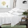 1000 Thread Count 100% Organic GOTS Certified Cotton, 15-Inch Deep-Pocket, Luxury Breathable 4-Piece Bed Sheet Set (1 Flat Sheet, 1 Fitted Sheet, 2 Pillow Covers) - Split-Head King 34", White view 4