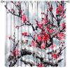 Cherry Blossom Curtains,Red Japanese Cherry Blossom Chinese Oriental Flower Tree Branches Traditional Ink Painting Cherry Blossom Curtains Bedroom Living Room Kitchen 42x45 Inch view 1