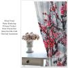 Cherry Blossom Curtains,Red Japanese Cherry Blossom Chinese Oriental Flower Tree Branches Traditional Ink Painting Cherry Blossom Curtains Bedroom Living Room Kitchen 42x45 Inch view 4