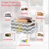 Large Storage Baskets Bins Yellow Anchor Rippled Wavy Collapsible Storage Box Laundry Organizer for Closet Shelf Nursery Kids Bedroom Grey White view 2
