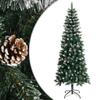 Artificial Christmas Tree with Stand, Snow Flocked Pine Artificial Christmas Tree, Artificial Christmas Tree with Ornaments, Fake Christmas Tree for Indoor and Outdoor Green 82.7" PVC view 1