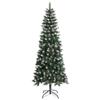 Artificial Christmas Tree with Stand, Snow Flocked Pine Artificial Christmas Tree, Artificial Christmas Tree with Ornaments, Fake Christmas Tree for Indoor and Outdoor Green 82.7" PVC view 2