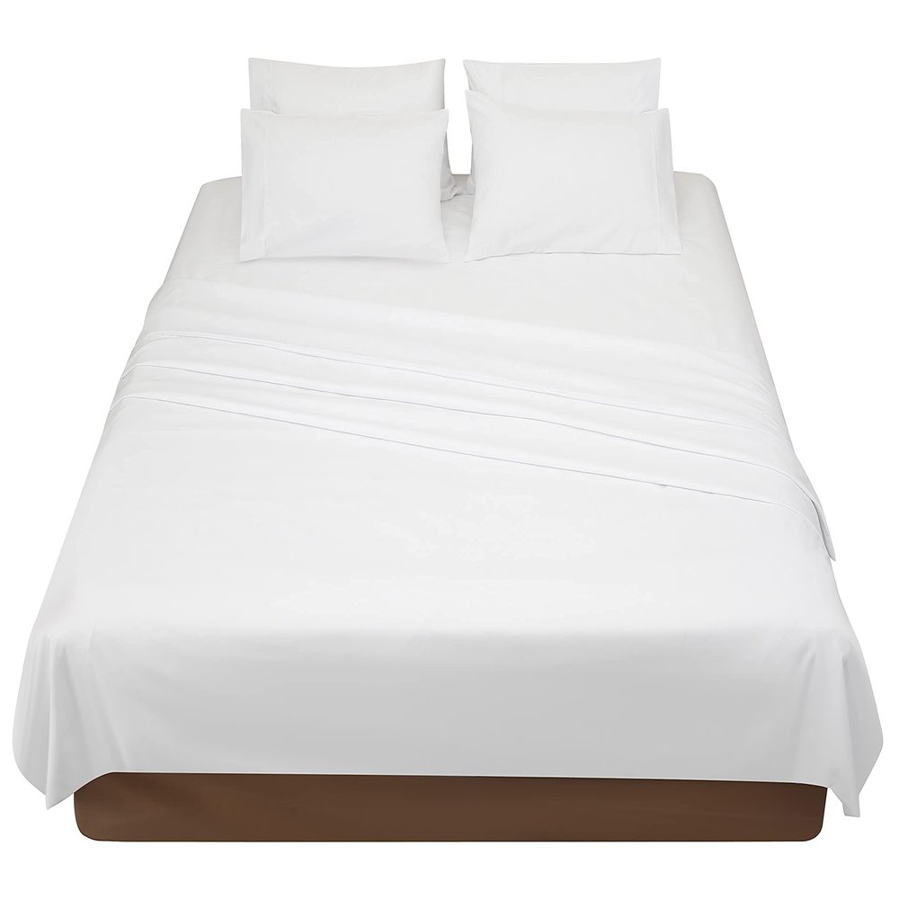 Bedding Castle Lightweight Super Soft Easy Care 100% Microfiber Sheet Set with 28" Deep Pocket, Queen XL. 60 x 84, Black