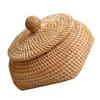 Cabilock Woven Rattan Remote Control Storage Box 5.9X5.9X3.14 Inch Desktop Organizer Basket for Home Sundries Tabletop Tidying view 1