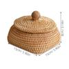 Cabilock Woven Rattan Remote Control Storage Box 5.9X5.9X3.14 Inch Desktop Organizer Basket for Home Sundries Tabletop Tidying view 2