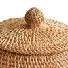 Cabilock Woven Rattan Remote Control Storage Box 5.9X5.9X3.14 Inch Desktop Organizer Basket for Home Sundries Tabletop Tidying view 3