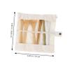 Healifty 1set Reusable Cutlery Tableware Cloth Bag Portable Utensils for Travel Includes Fork Spoon Chopsticks Straw and Brush Beige view 2