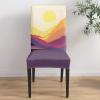 4 Pcs Dining Chair Covers Stretch Spandex Slipcovers Yellow Sun Abstract Mountain Landscape Removable Washable Dining Room Seat Cover Cushion Protector for Home Hotel Banquet Sunset Nature Scenery view 4