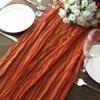 12 Pack Terracotta Cheesecloth Table Runner 10ft Boho Gauze Cheese Cloth Table Runner Rustic Sheer Runner 120 inch Long for Christmas Wedding Bridal Baby Shower Birthday Table Decorations view 3