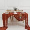 12 Pack Terracotta Cheesecloth Table Runner 10ft Boho Gauze Cheese Cloth Table Runner Rustic Sheer Runner 120 inch Long for Christmas Wedding Bridal Baby Shower Birthday Table Decorations view 4
