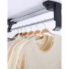 KUKIXO Extendable Pull Out Closet Rod, Stainless Steel Wardrobe Rail Tube,Extendable Pull Out Closet Rod, Adjustable Wardrobe Hanger Rack Bar, Save Wardrobe Space Cabinet Organizer (Size : 400mm) view 2