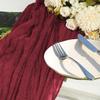 12 Pack Burgundy Cheesecloth Table Runner 10ft Boho Gauze Cheese Cloth Table Runner Rustic Sheer Runner 120 inch Long for Christmas Wedding Table Decorations view 4