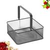 Medium Black Metal Storage Basket for Kitchen Square Vegetable Holder and Fruit Basket Ideal for Organizing Bread Snacks and Produce Tables Counters view 2