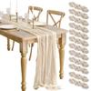 12 Pack Beige Cheesecloth Table Runner 10ft Boho Gauze Cheese Cloth Table Runner Rustic Sheer Runner 120 inch Long for Christmas Wedding Bridal Baby Shower Birthday Table Decorations view 1