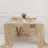 12 Pack Beige Cheesecloth Table Runner 10ft Boho Gauze Cheese Cloth Table Runner Rustic Sheer Runner 120 inch Long for Christmas Wedding Bridal Baby Shower Birthday Table Decorations view 4
