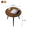 24" Round Tray Top Small Coffee End Table with Tri Metal Legs, MIINO Rustic Side Table for Living Room Bedroom, 24" L x 24" W x19 H Small Center Table Short Cocktail Table in Walnut view 2