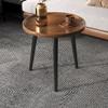 24" Round Tray Top Small Coffee End Table with Tri Metal Legs, MIINO Rustic Side Table for Living Room Bedroom, 24" L x 24" W x19 H Small Center Table Short Cocktail Table in Walnut view 4