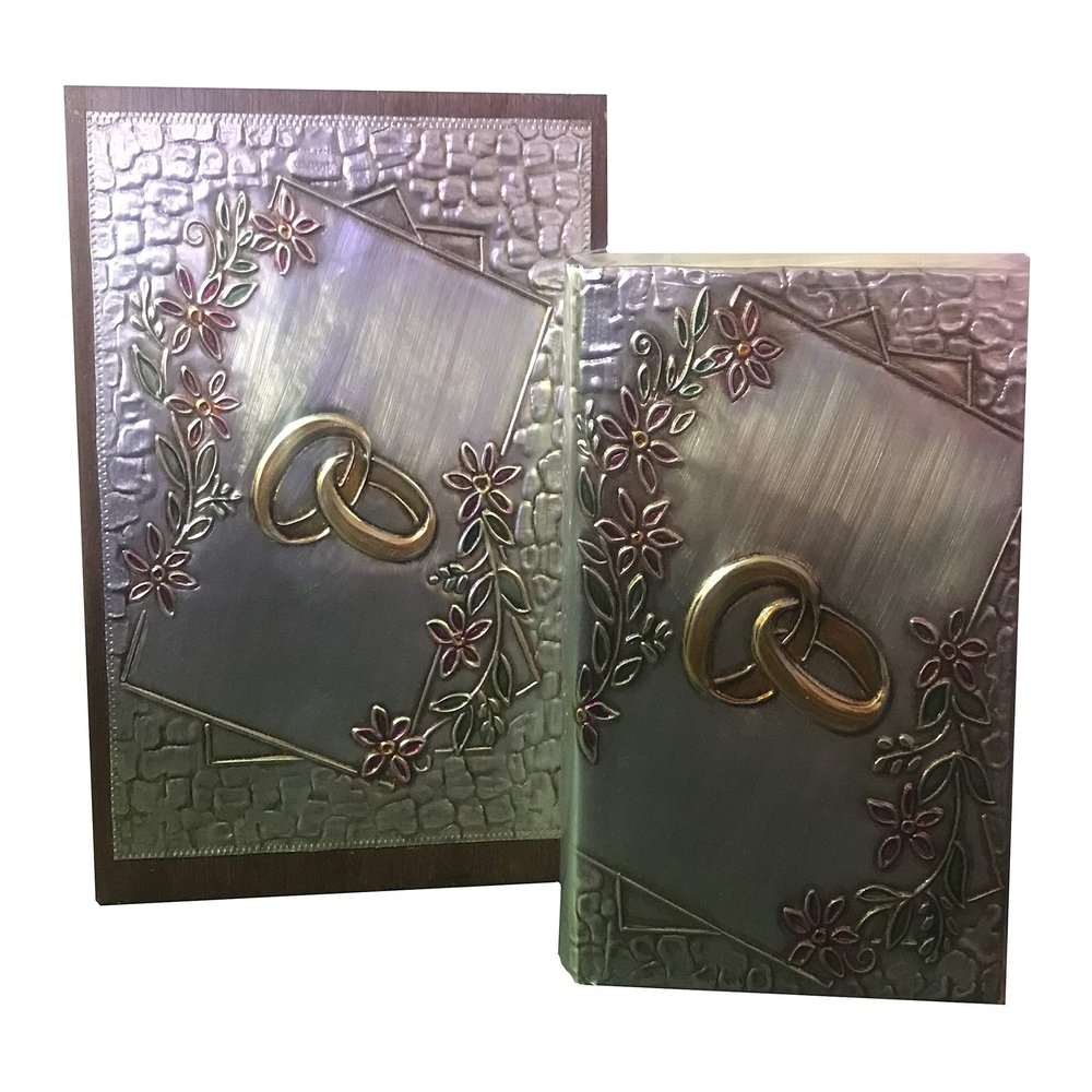 BIBLIA CHICA Y ROSARIO EN ESTUCHE DE MADERA. MODELO ANILLOS