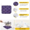 2 Pack Pot Holders for Kitchen,Halloween Haunted Black Pumpkins Bat Purple Back Heat Proof Potholder Hot Pads Trivet,Scary Ghost Washable Coaster Potholders for Cooking Baking Grilling view 2