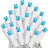 Novelty Lights 34ft Christmas String Lights, 100 Teal LED Bulbs on White Wire, 4" Spacing, Connectable Indoor Outdoor Commercial Grade Lighting for Holidays Patio Weddings view 4