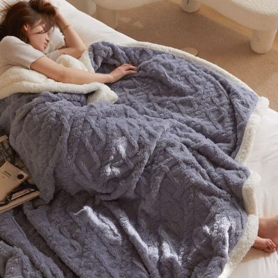 LOYONA Winter Thick Blanket Double Layer Grid Blanket, Suitable for Sofa, Bed and SofaWarm and Comfortable, Suitable for All Seasons ( Color : Colour3 , Size : 150x200cm )